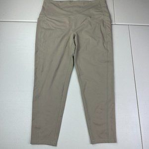 DSG Womens XL Green Leggings Cropped Side Pockets Activewear Athleisure Used